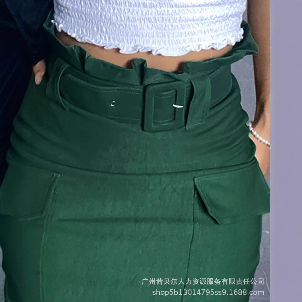 Skirts Mid Length Skirt Women Slim Fit Casual High Waist Bodycon Y2k Streetwear