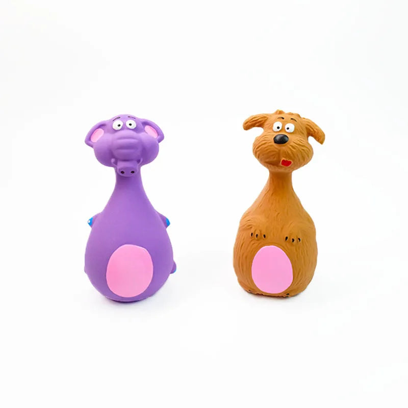 Cartoon Voice Rubber Dog Toy - Tough Molar Cleaner for Teddies & Frenchies
