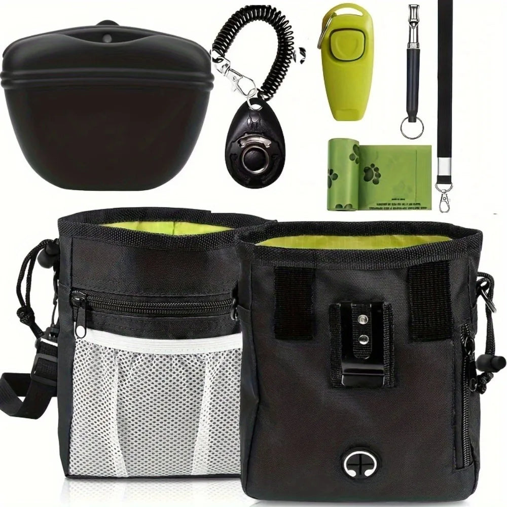 Ultimate Dog Training Kit - Treat Pouch, Clicker, Silent Whistle & Guide Set