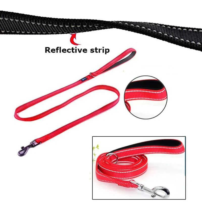 Double Handle Outdoor Travel Dog Leash - Heavy Duty Training Lead