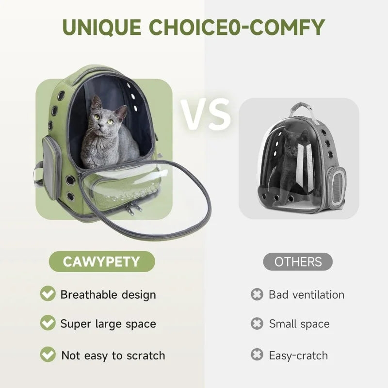 Transparent Cat Carrier Backpack – Breathable Pet Travel Backpack for Cats & Small Dogs