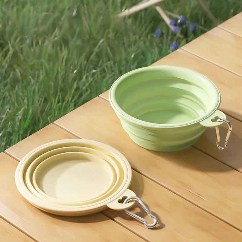 Macaron Portable Folding Bowl - Aesthetic Silicone Travel Pet Feeder