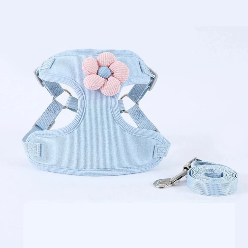 Small Dog Harness and 1.5m Leash Set: Adjustable Step-In Vest