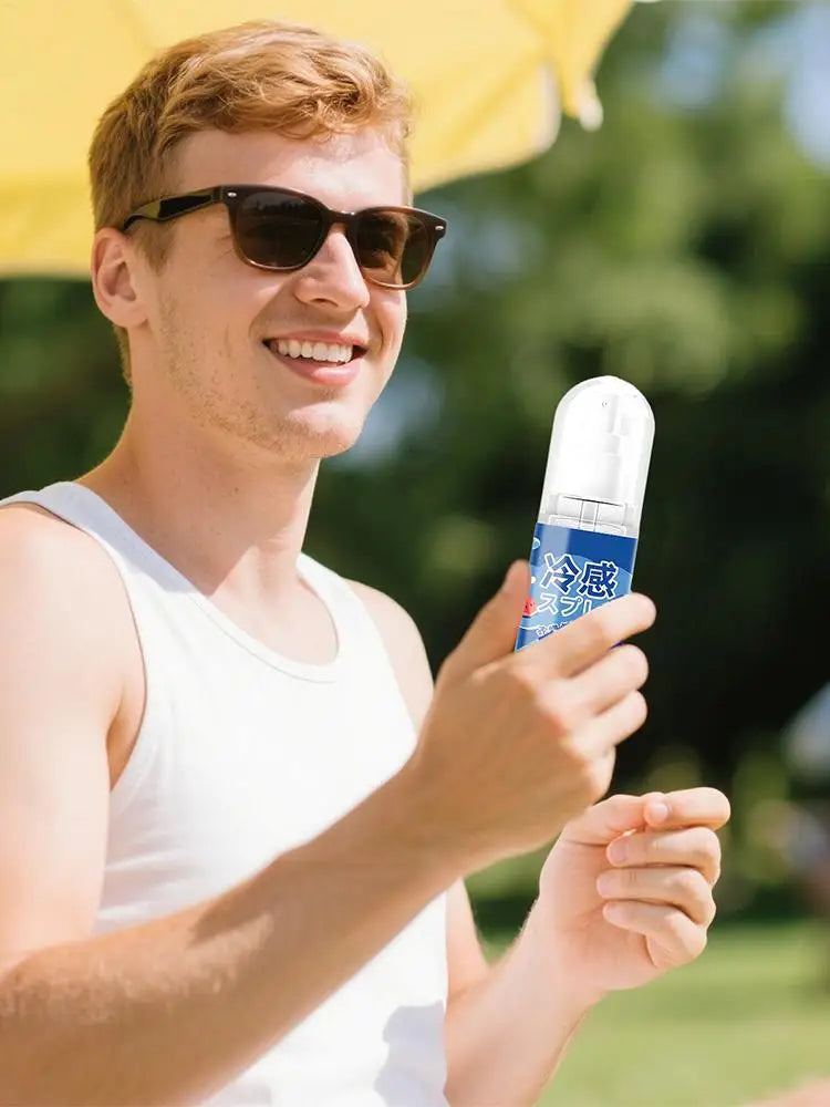 60ml Cooling Spray Refreshing Cool Body Mist Hot Weather Heat Relief Mist Outdoor