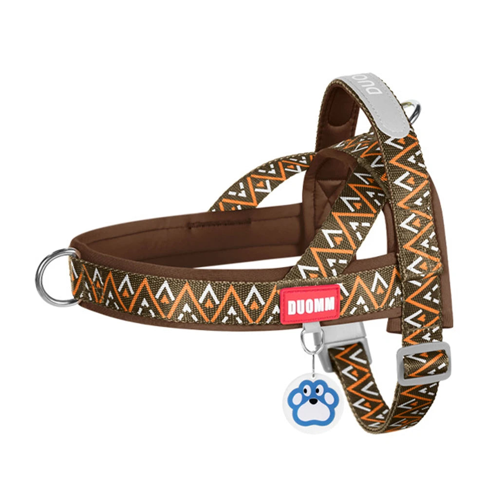 Fashion Printed Dog Harness: Soft No-Pull Padded Saddle Vest