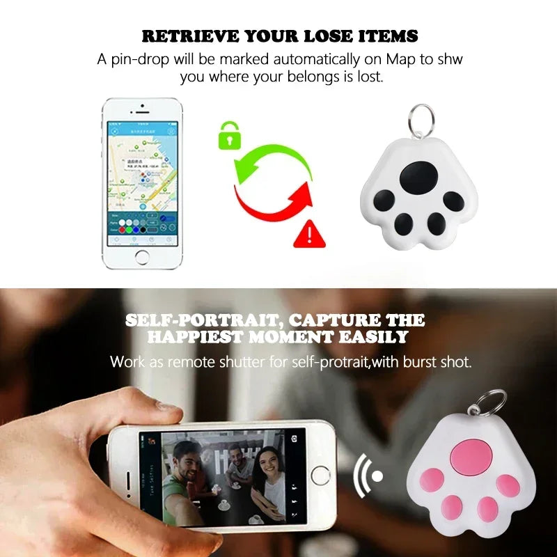 Dog Paw Mini GPS Tracker – Smart Anti-Lost Pet Locator for Dogs & Cats