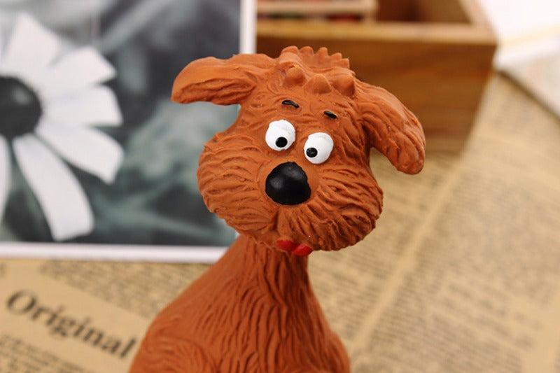 Cartoon Voice Rubber Dog Toy - Tough Molar Cleaner for Teddies & Frenchies