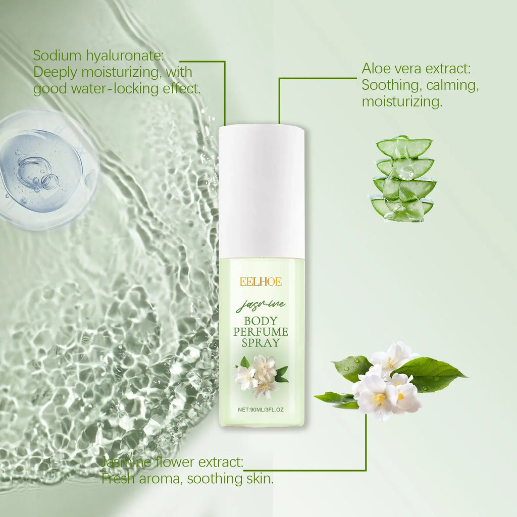 Jasmine Body Perfume Spray Body Mists Light Fragrance Long Lasting Scent Glamour Portable Perfume