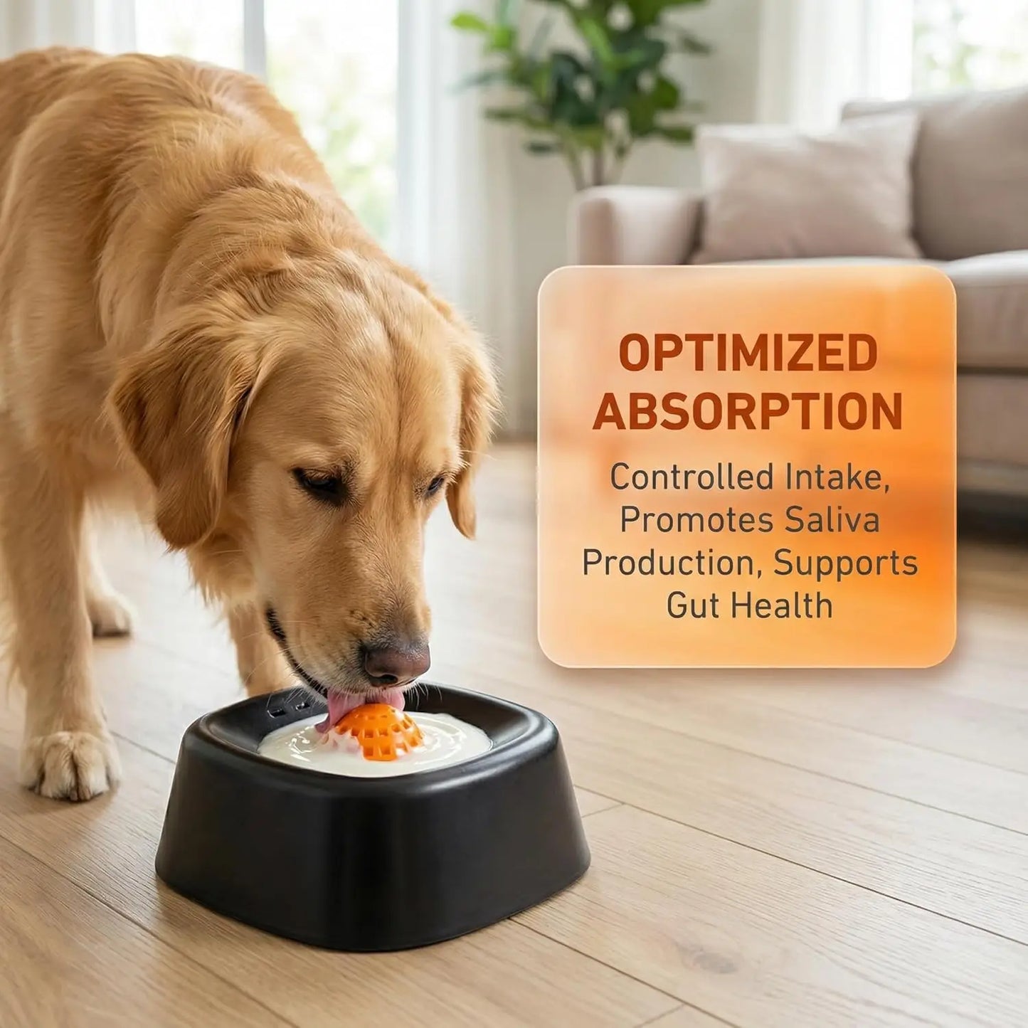 Rolling Ball Liquid Slow Feeder Dog Bowl - Interactive Anti-Slip Lick Toy