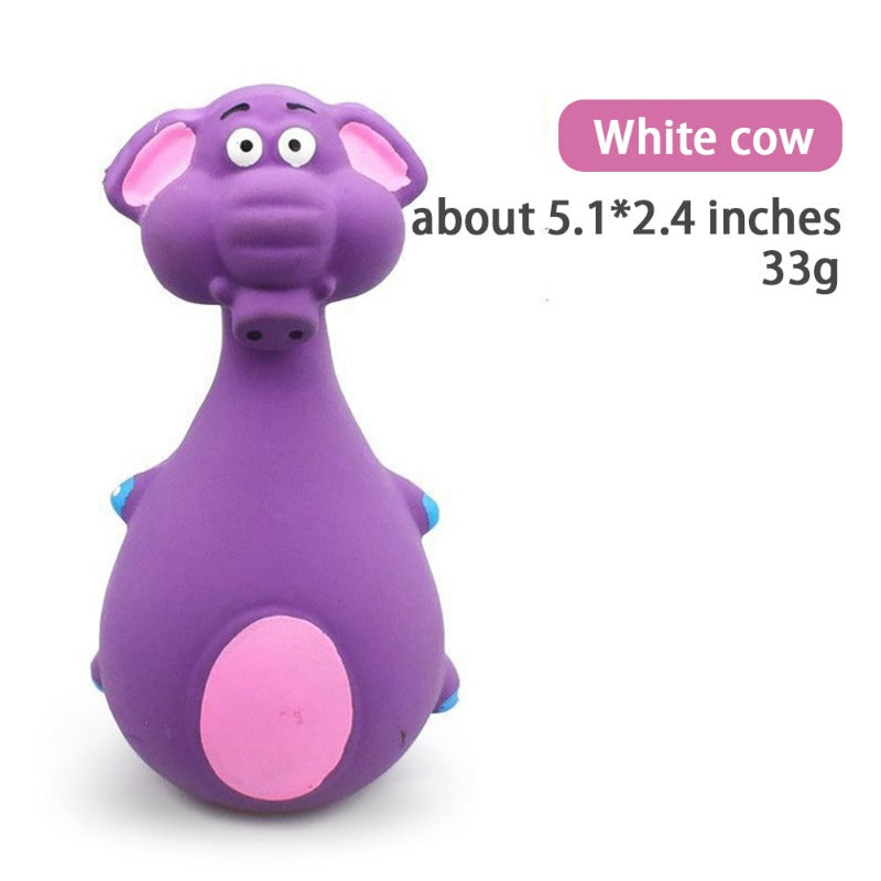 Cartoon Voice Rubber Dog Toy - Tough Molar Cleaner for Teddies & Frenchies
