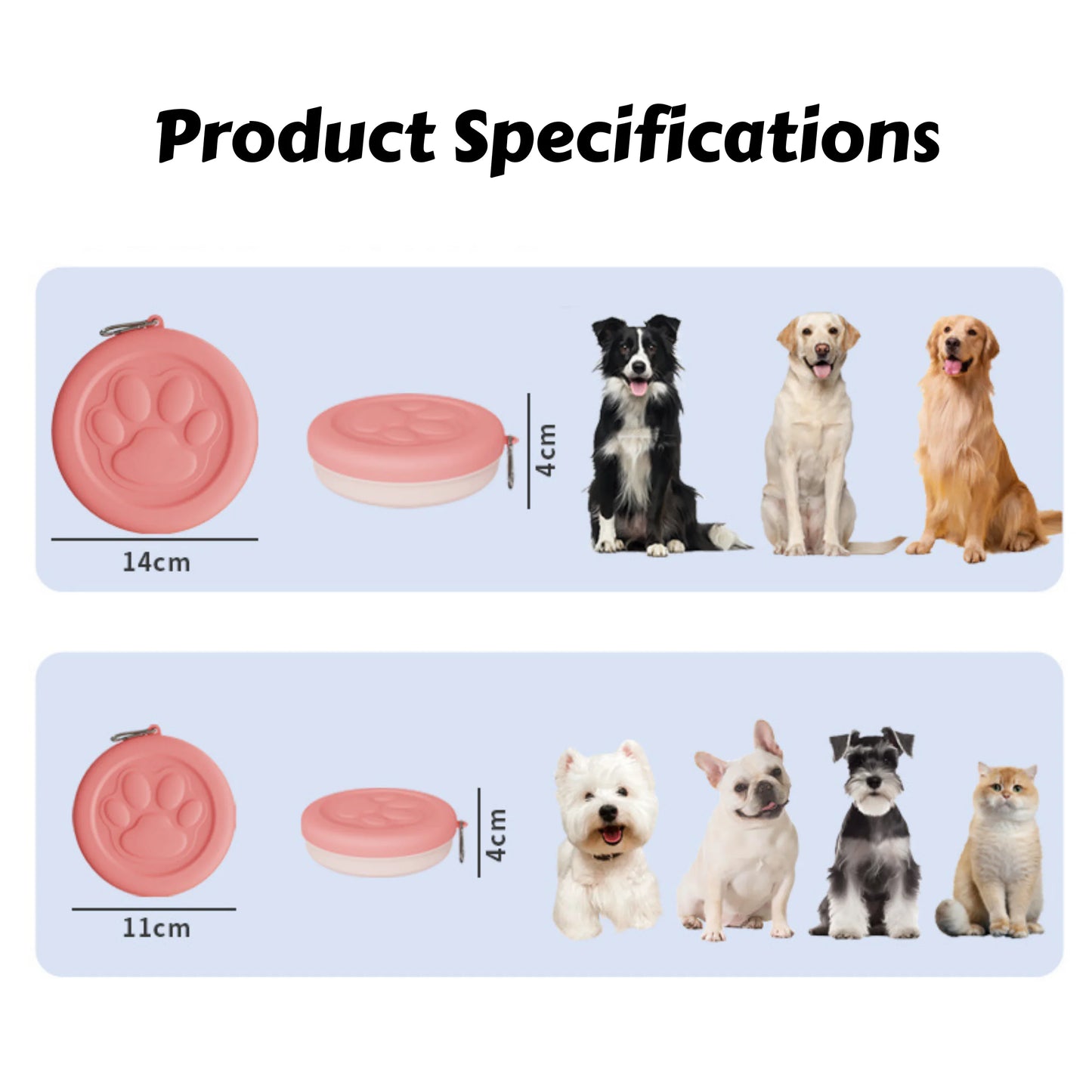 2-in-1 Portable Outdoor Pet Bowl - Travel Food & Water Dish with Treat Compartment