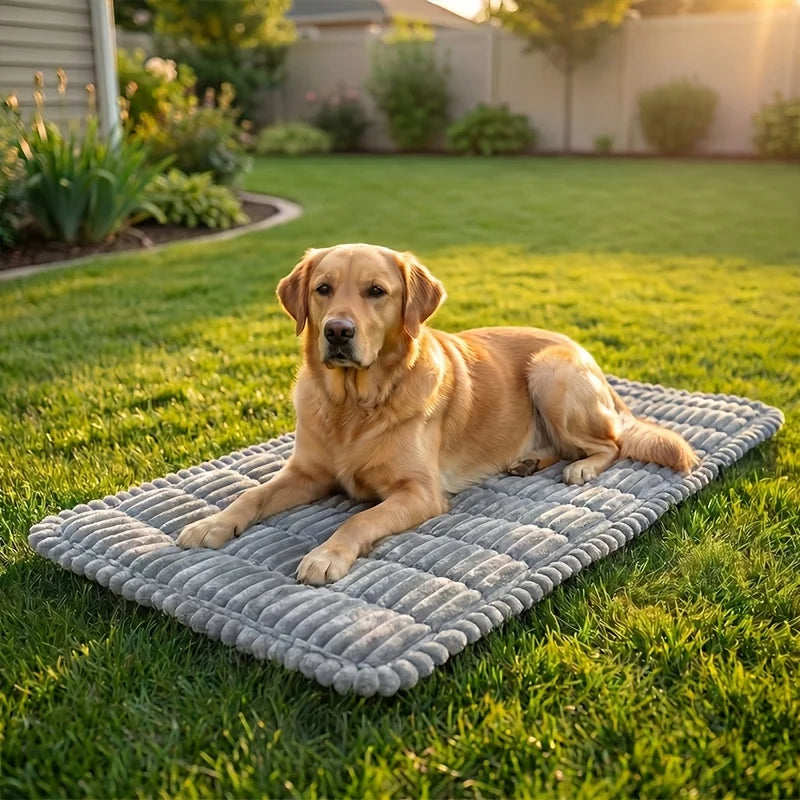 Summer Cooling Striped Dog Car Bed Mat, Washable Trunk Travel Cushion