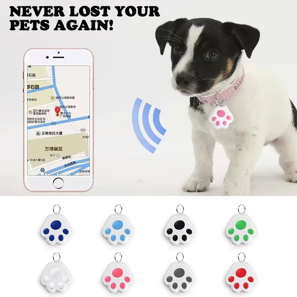 Dog Paw Mini GPS Tracker – Smart Anti-Lost Pet Locator for Dogs & Cats