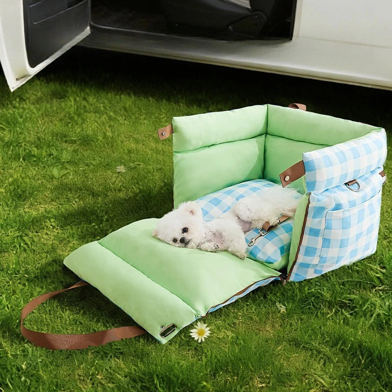 2-in-1 Pet Car Seat Carrier, Waterproof Detachable Travel Bag