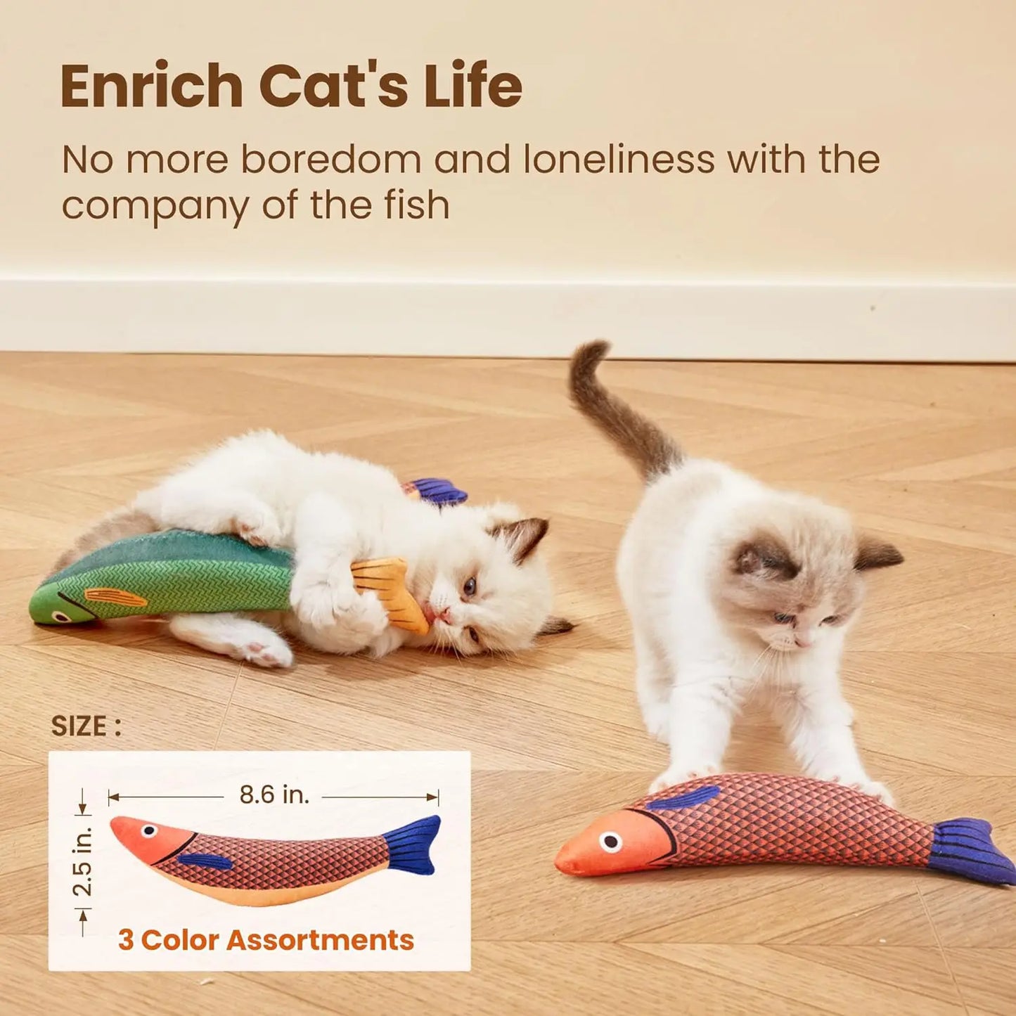 Catnip Fish Cat Toy – Interactive Plush Chew & Teeth Cleaning Toy for Cats & Kittens