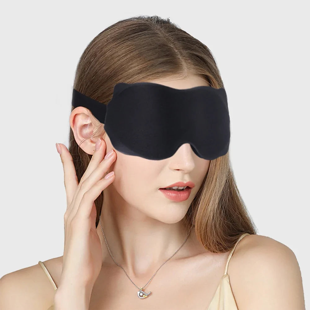 3D Sleeping Mask – Light Blocking, Soft Padded Eye Shade &amp; Sleeping Aid - PULSE MART