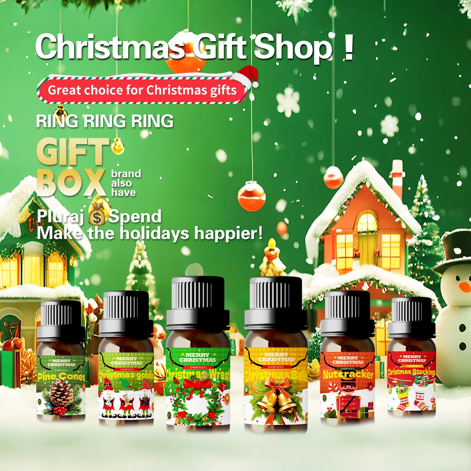 6PC/1PC 10ML Merry Christmas Essential Oils Christmas candle soap Christmas decoration Christmas atmosphere Christmas gifts