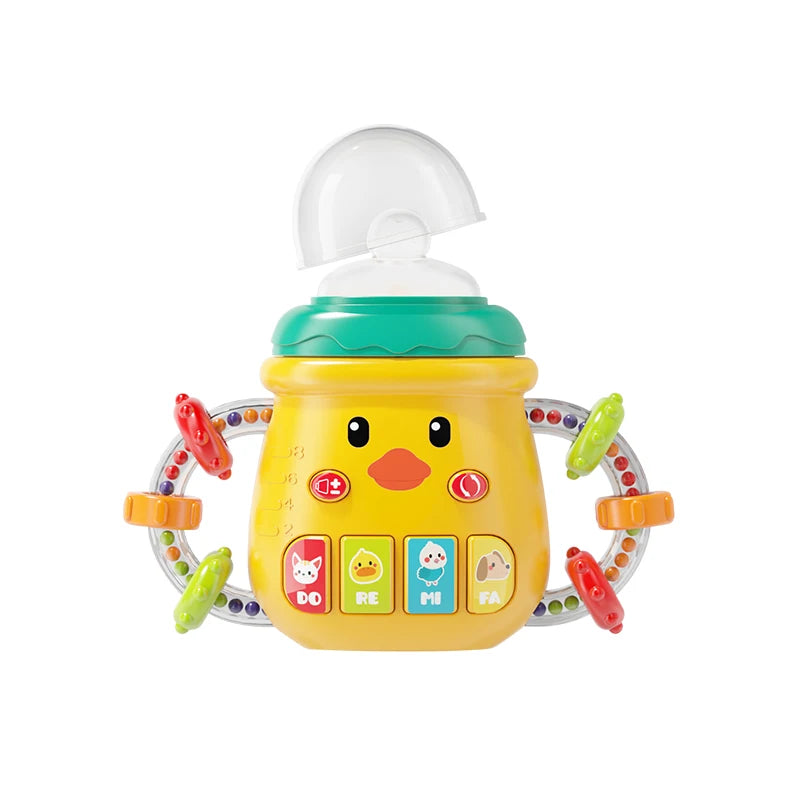 0-12M Baby Musical Feeding Bottle Pacifier Newborn Soft Teether Rattles Educational Toy Mobile Soothing Vocal Music Rattles Toys - PULSE MART