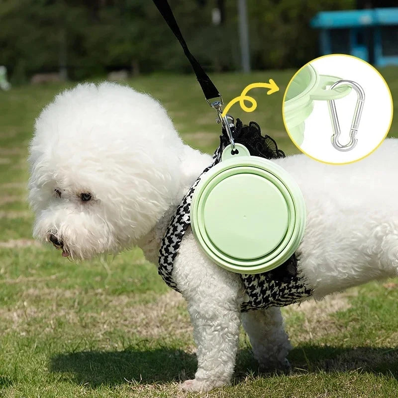 Collapsible Silicone Dog Bowl - Portable Travel Food & Water Container