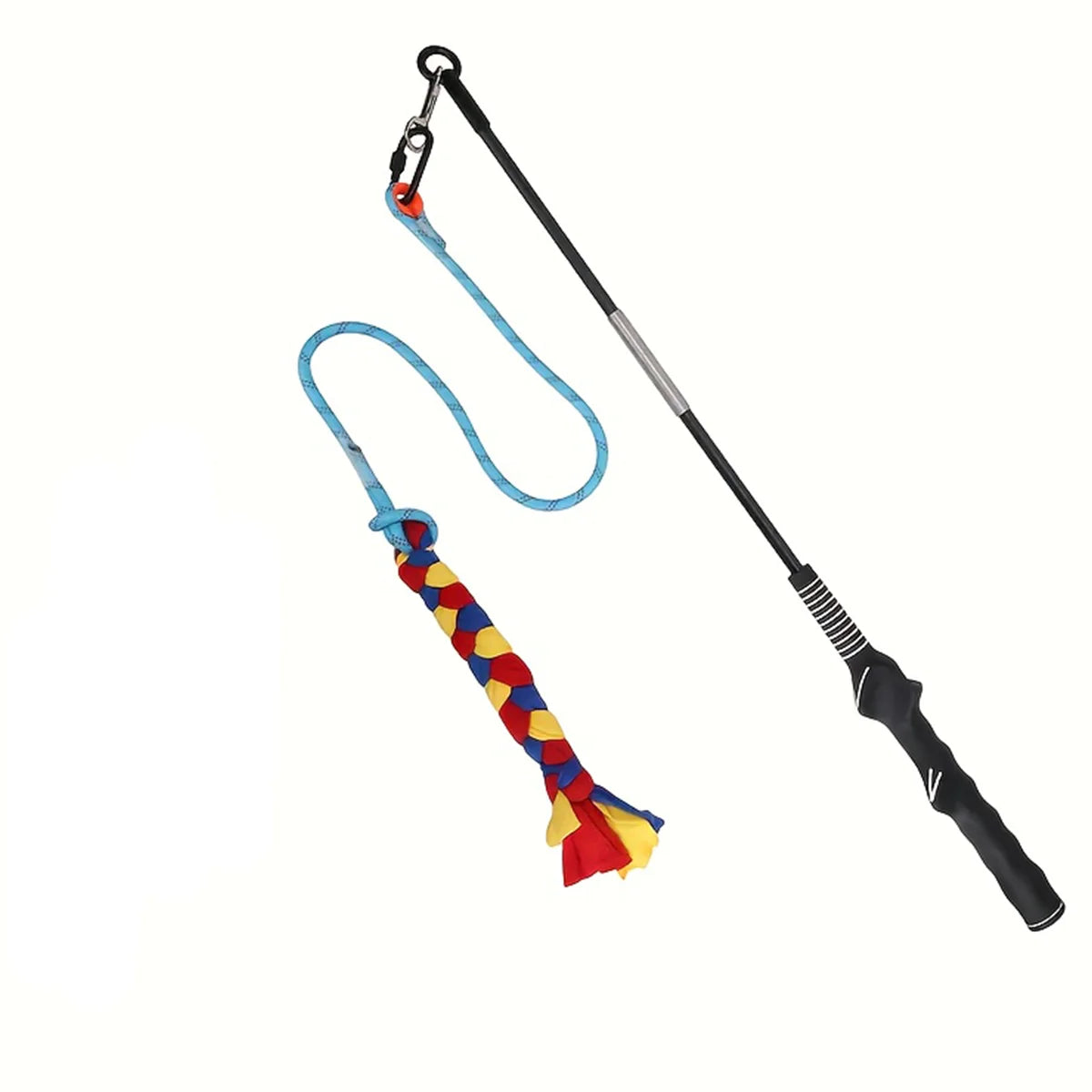 Interactive Dog Flirt Pole - Extendable Exercise Chasing & Chewing Wand