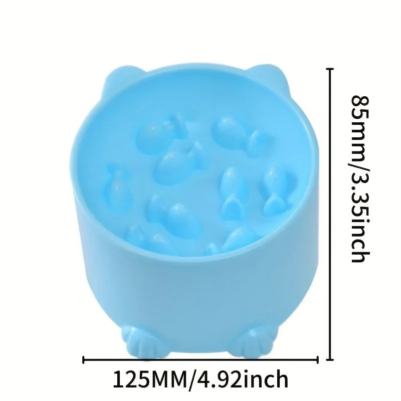 Elevated Slow Feeder Cat Bowl – Anti-Choking Raised Food Bowl for Cats & Small Pets