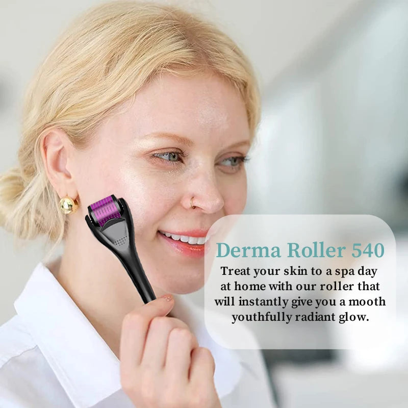 540 Titanium Derma Roller - Hair and Beard Regrowth Tool for Skin Care and Anti-Aging - PULSE MART