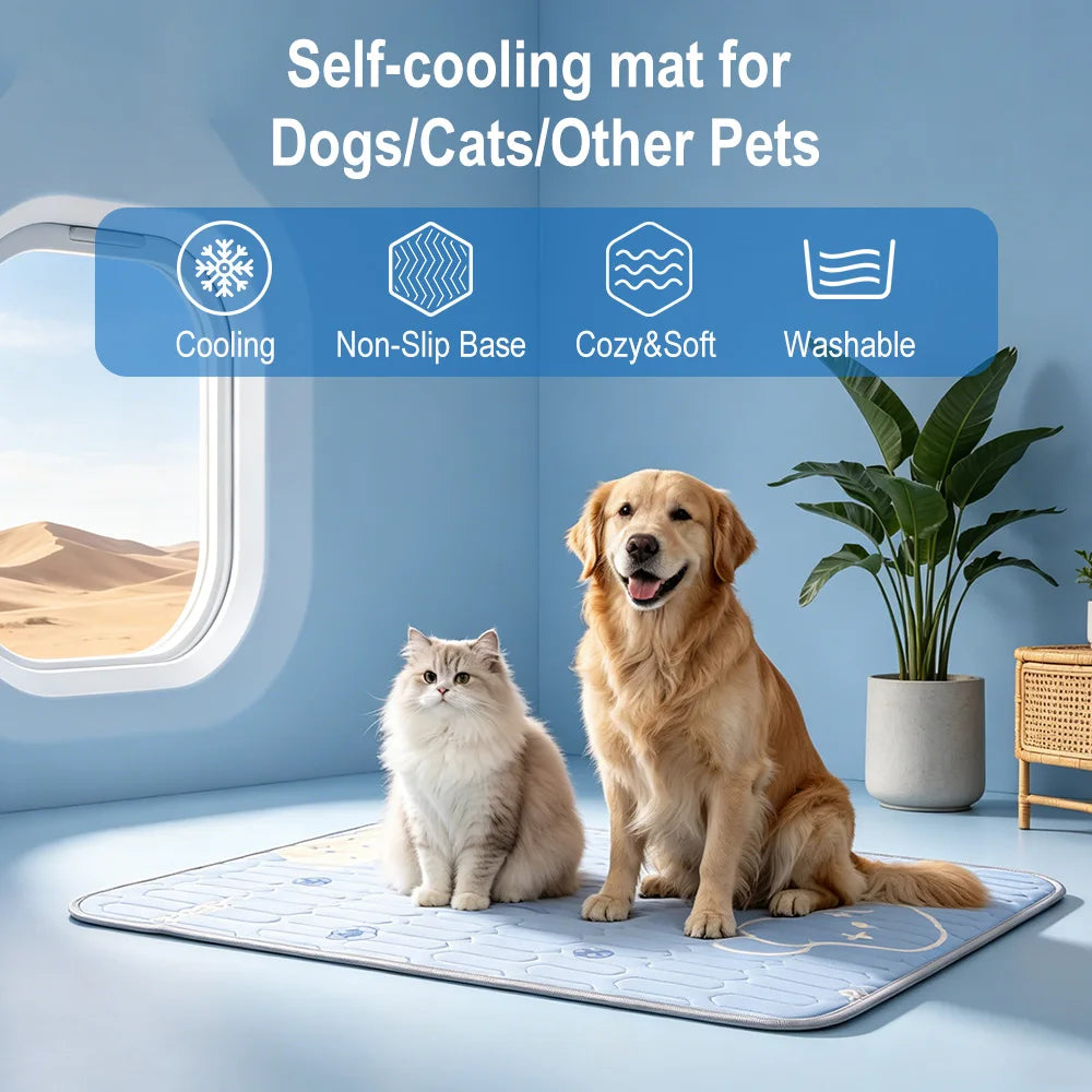 Cooling Latex Dog Mat, Washable & Reusable Summer Pet Sleeping Pad