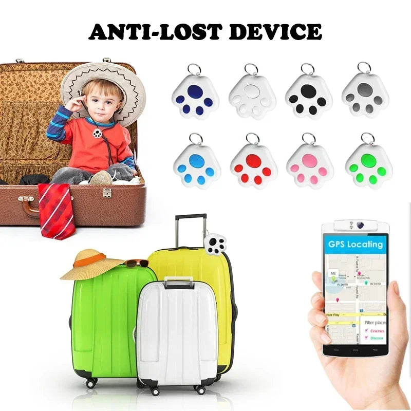 Dog Paw Mini GPS Tracker – Smart Anti-Lost Pet Locator for Dogs & Cats