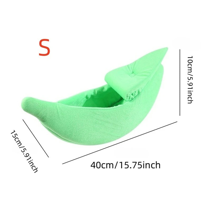 Creative Banana Cat Bed - Cute Deep Sleep Nest for Cats & Small Dogs