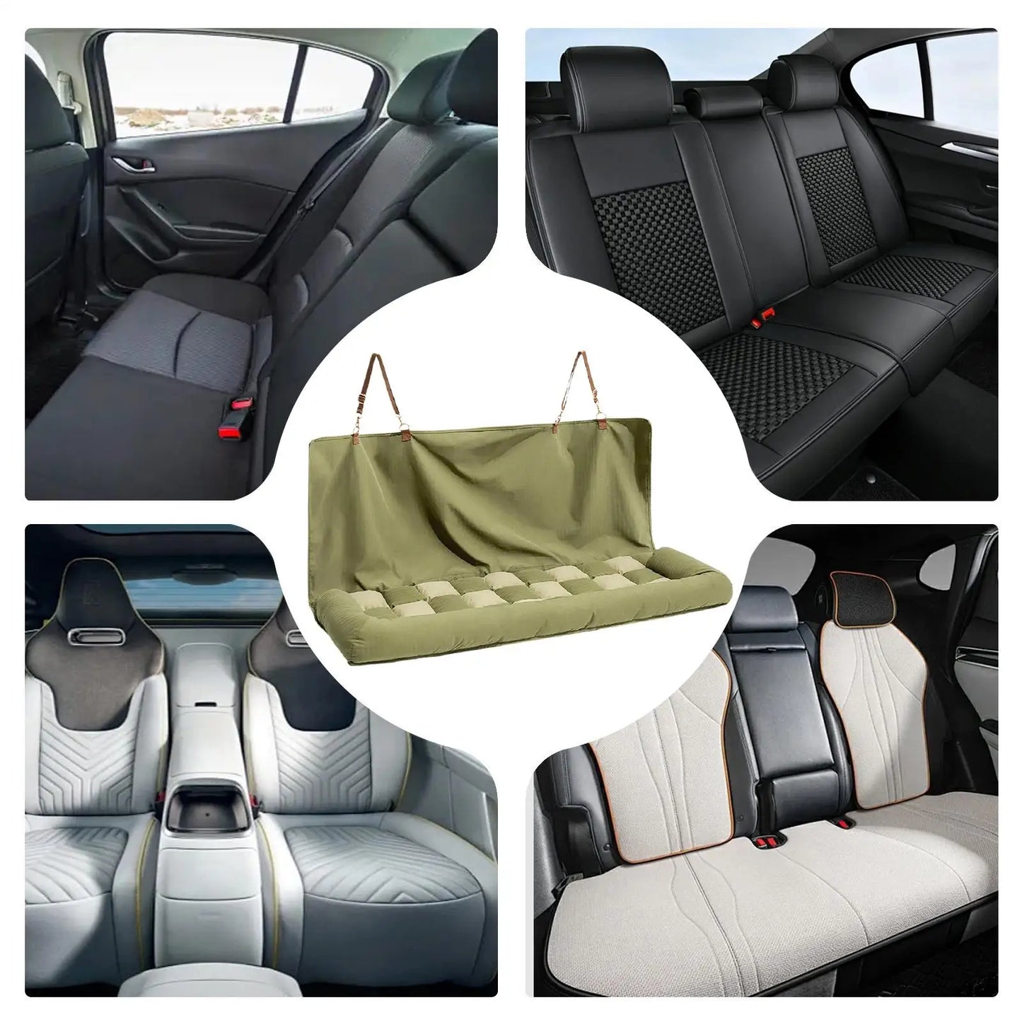 Foldable Dog Car Seat Cover – Waterproof Back Seat Pet Mat for Cars, SUVs, Trucks and RVs