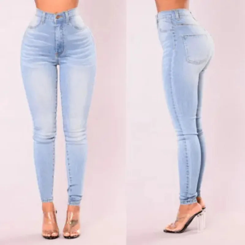 Women’s High Waist Skinny Jeans – Stretch Denim Push Up Pants