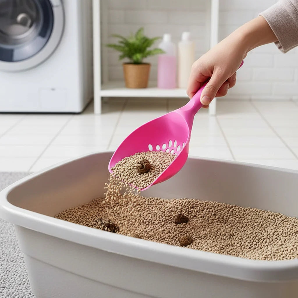 Large Cat Litter Scoop – Long Handle Deep Shovel for Easy Litter Box Cleaning