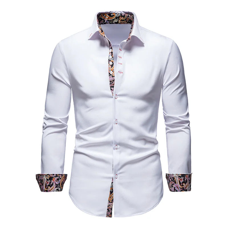 Men’s White Collared Shirt – Long Sleeve Casual &amp; Formal Polo Style