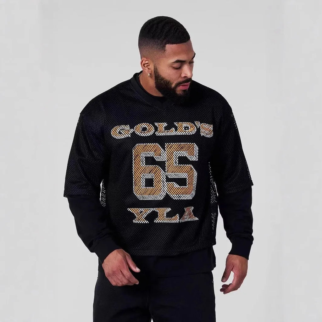 Men’s Summer Sports V-Neck T-Shirt – Loose Fit Gym Running Leisure Top