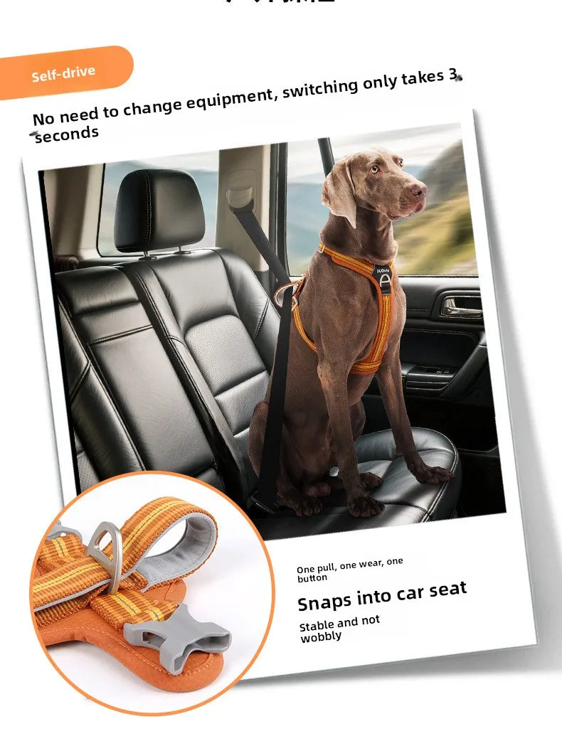 Car Safety Dog Harness: No-Pull, Reflective & Adjustable