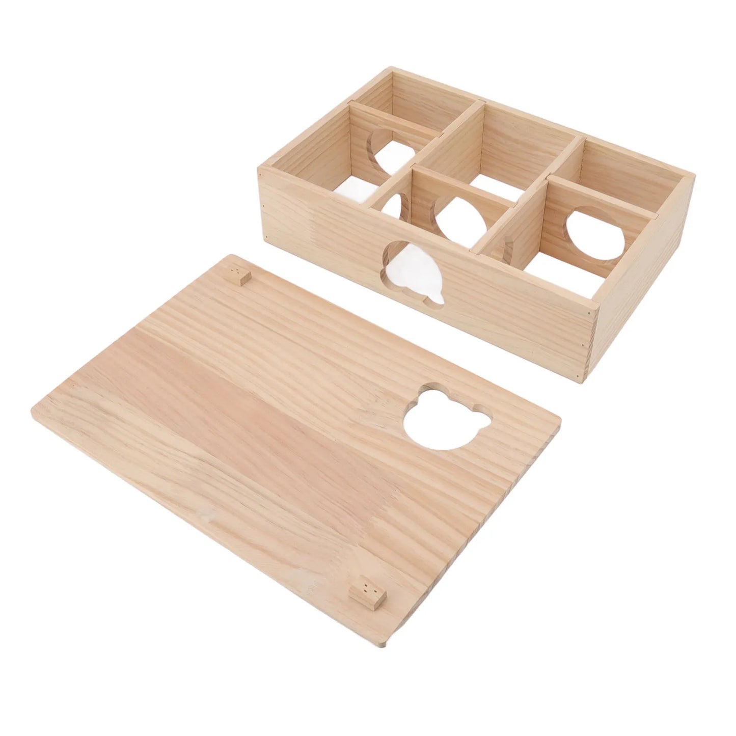 Wooden Hamster House – Multi-Room Log Cabin Hideout for Hamsters, Chinchillas & Small Pets