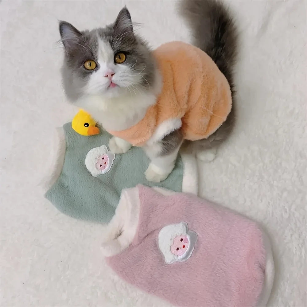 Warm Cat Sweater Vest – Soft Winter Clothing for Cats, Kittens & Small Dogs