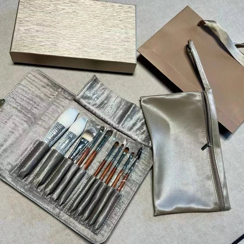 Complete Cosmetics Brush Kit with Foundation, Powder, Blush, Concealer, Eyeshadow, and Brow Brushes - PULSE MART