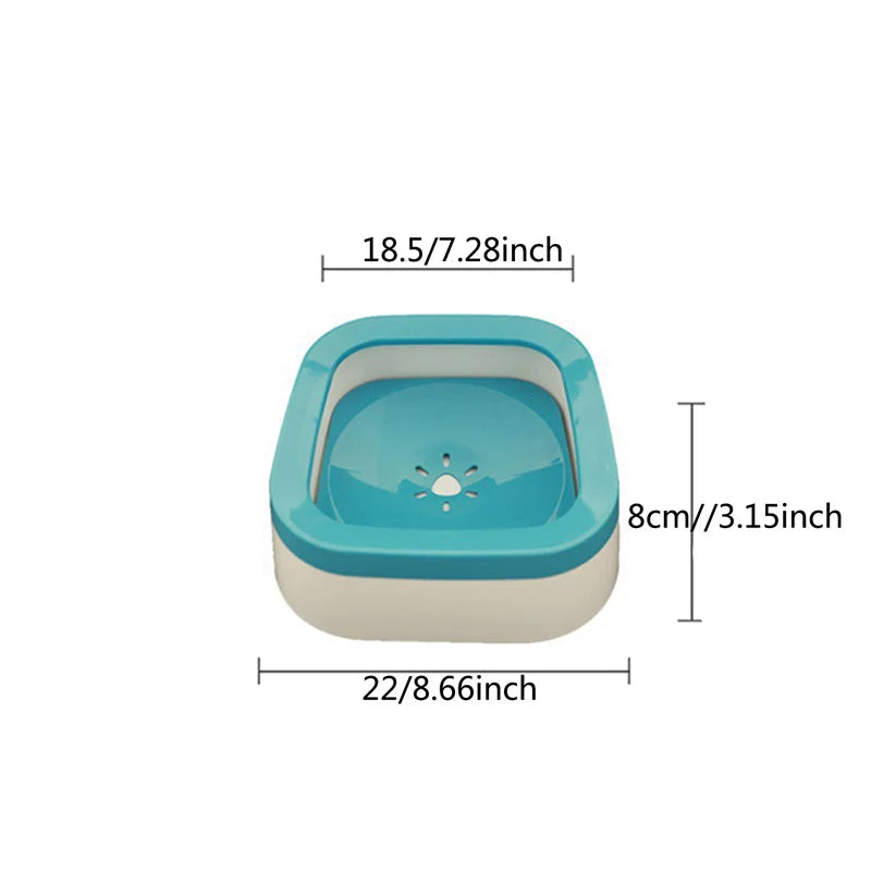 Anti-Splash Floating Dog Water Bowl - 1L No-Spill Large Capacity Drinker