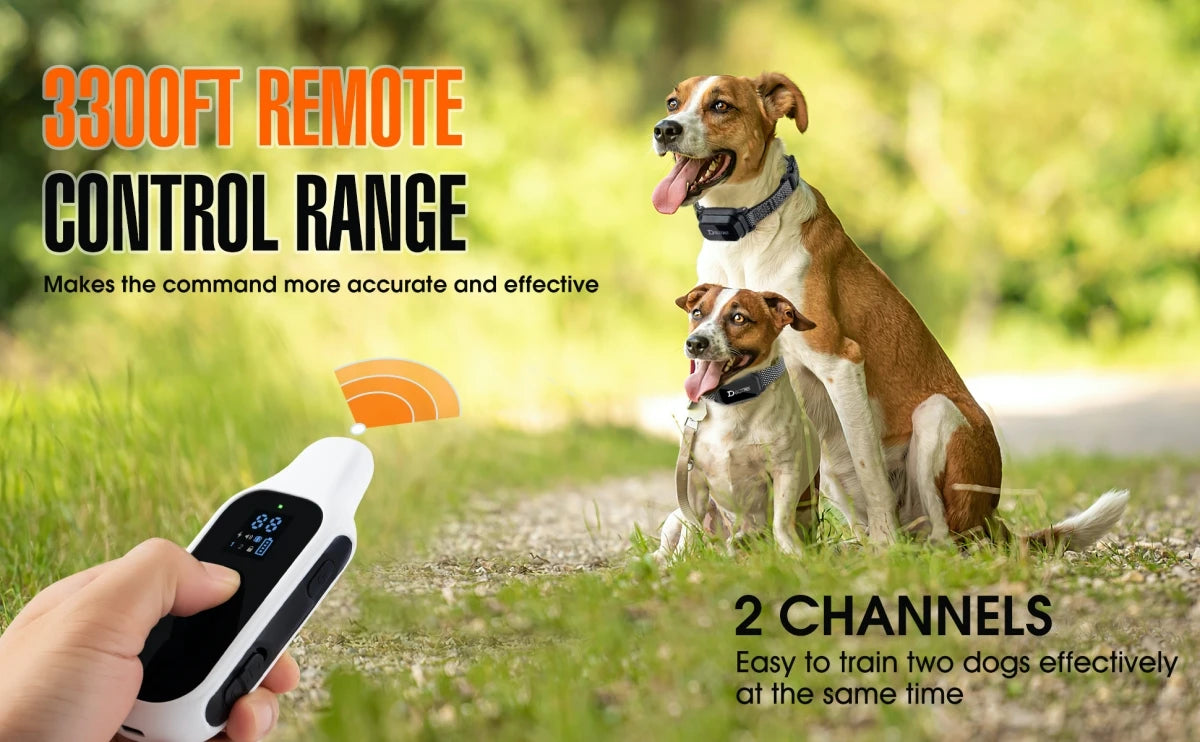800M Dog Training Collar – Waterproof Rechargeable Remote Trainer with LCD Display