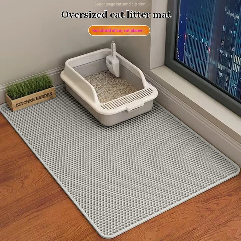 Premium 2-Layer Cat Litter Mat – Waterproof Non-Slip Sand Trapping Technology