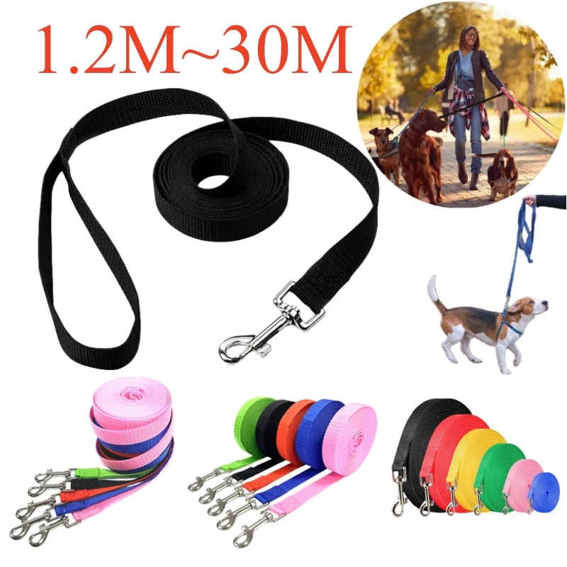 Long Dog Training Leash (1.2M - 30M) - Extended Nylon Tracking Rope