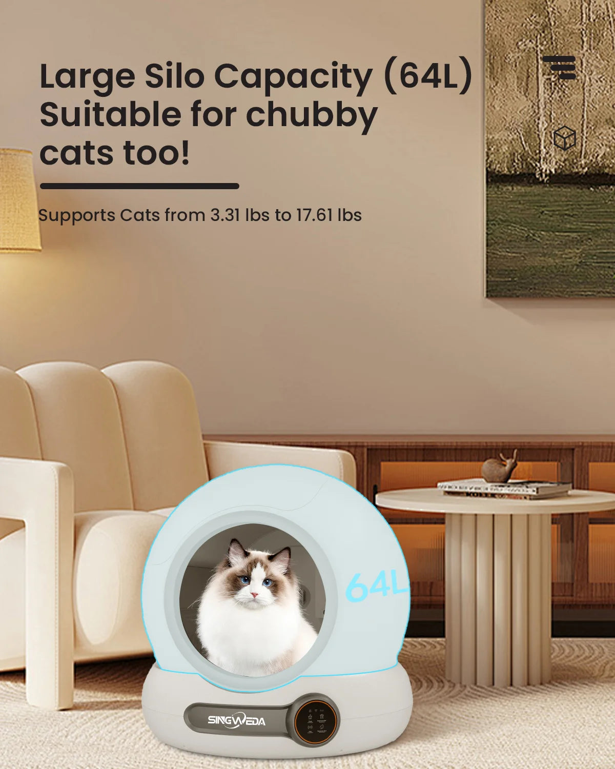 Automatic Self-Cleaning Cat Litter Box with App Control & Smart Deodorizer