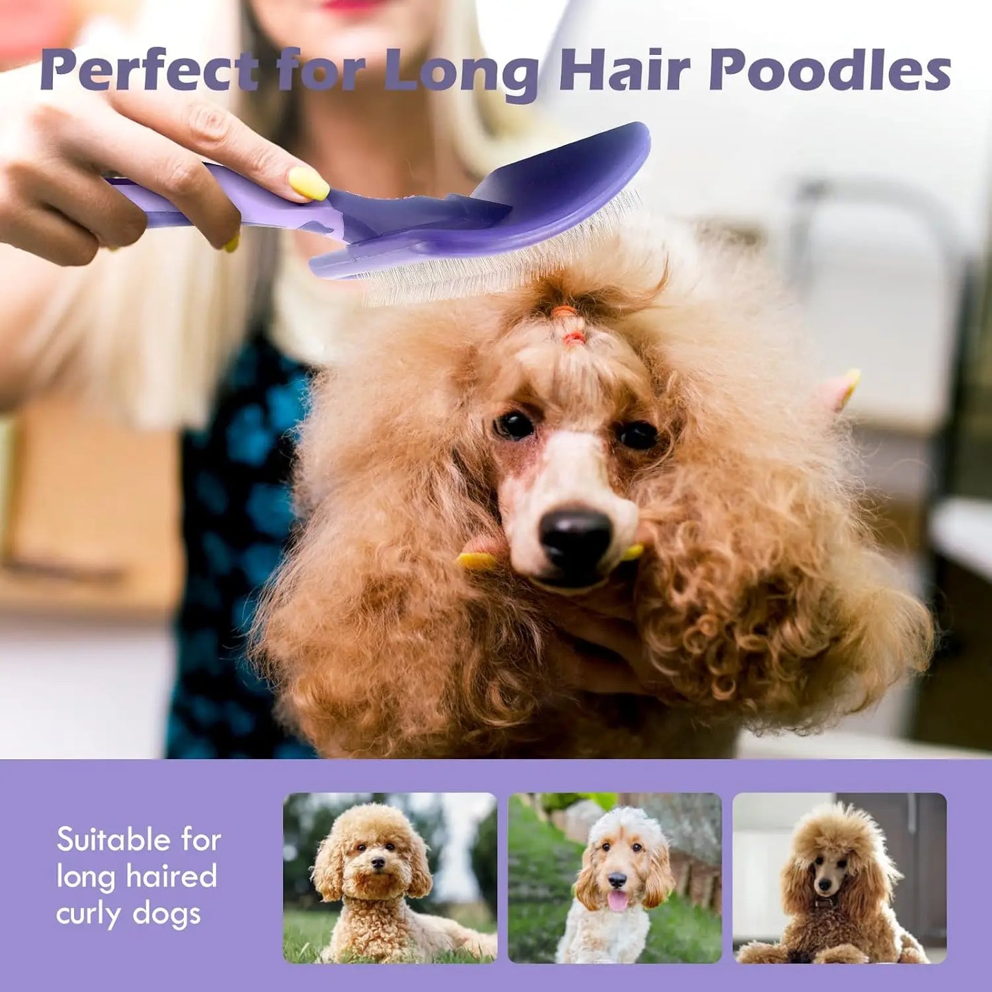 Professional Pet Dematting Slicker Brush - Detangling Grooming Tool