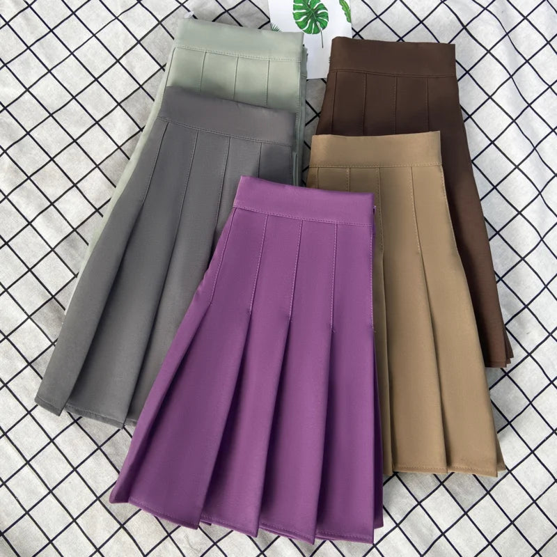 Women’s High Waist Pleated Mini Skirt – Black A-Line Korean Style Summer Outfit