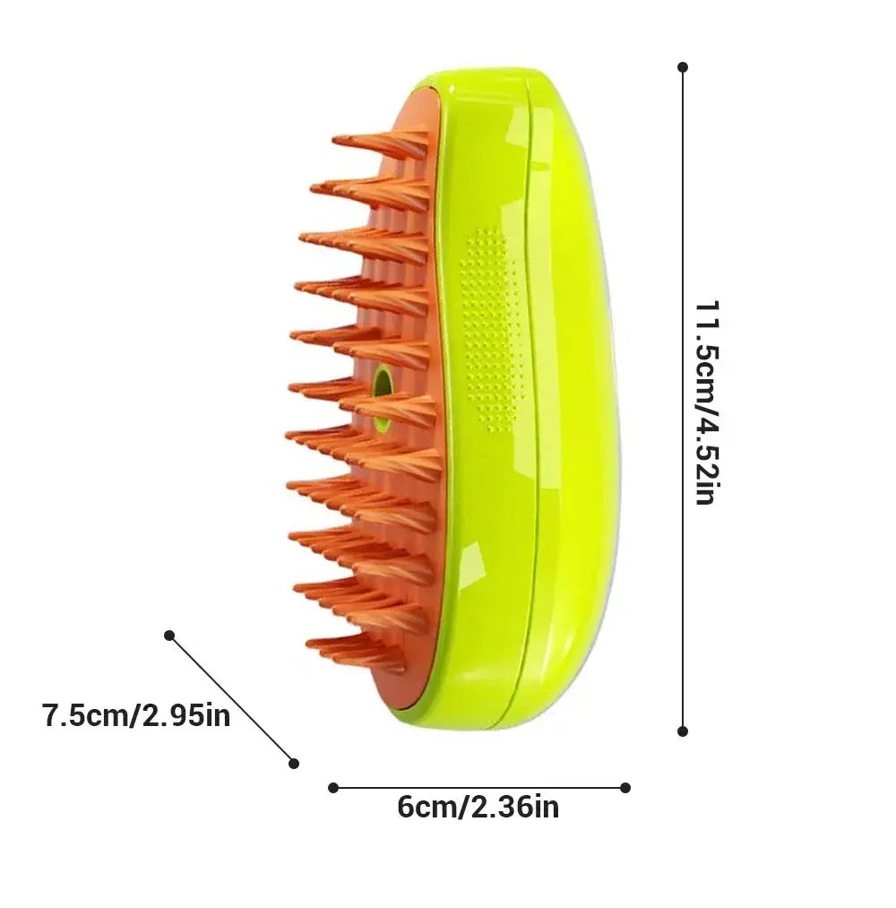 3-in-1 Electric Pet Steam Brush – Cat & Dog Grooming Brush with Spray & Massage Comb