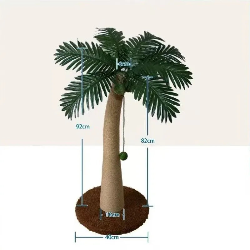 Coconut Tree Cat Scratching Post - Interactive Natural Sisal Rope Pole