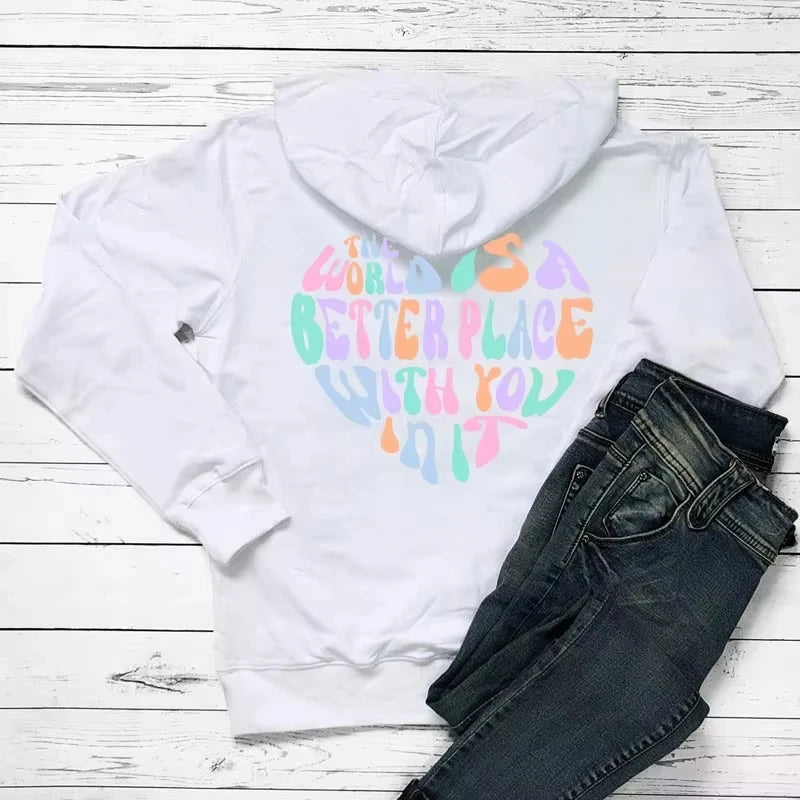 Print Women Hoodies Funny Sayings Hoodie Aesthetic Fashion Casual Hooded