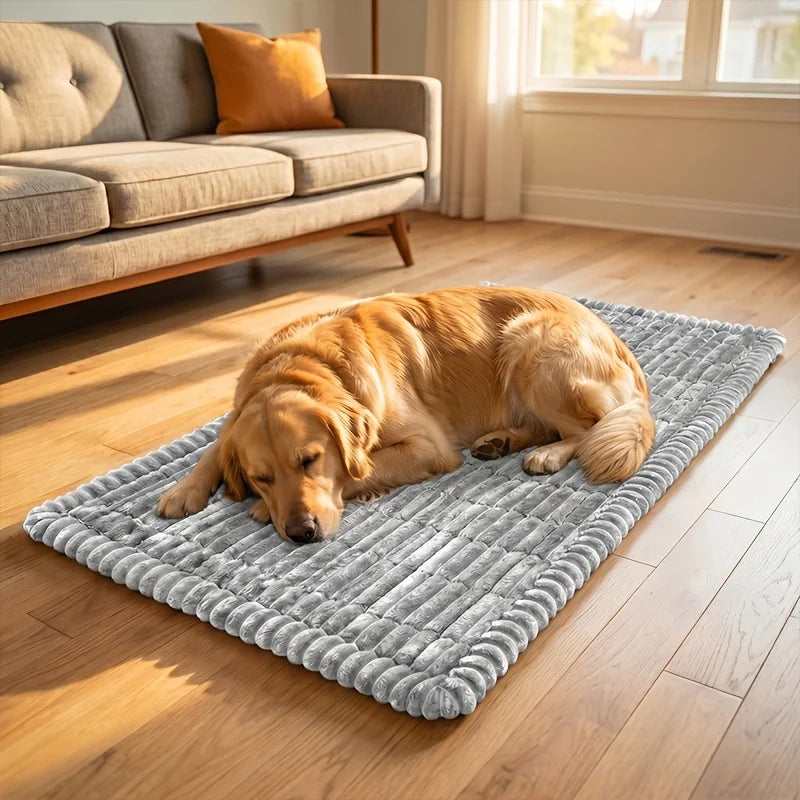 Summer Cooling Striped Dog Car Bed Mat, Washable Trunk Travel Cushion