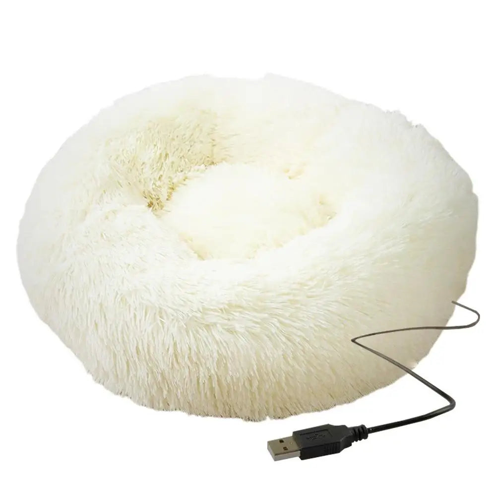 The Confort Therapy USB Heated Calming Donut Pet Bed